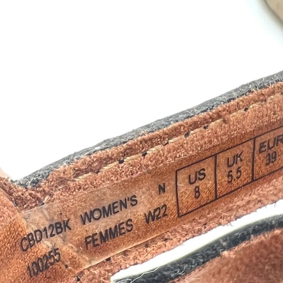 8N 8 NARROW WIDTH Cobb Hill Aubrey Black Leather T-Strap Block Heels Shoes - Picture 15 of 15